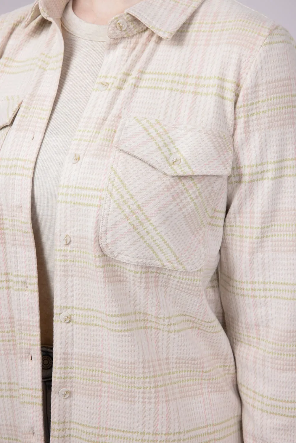 Thread & Supply Cassian Soft Luxe Button Up Shirt in Cream Multi Plaid | T4444PVTS-CREAMMULTIPLAID sold by Glik’s product image thumbnail 3