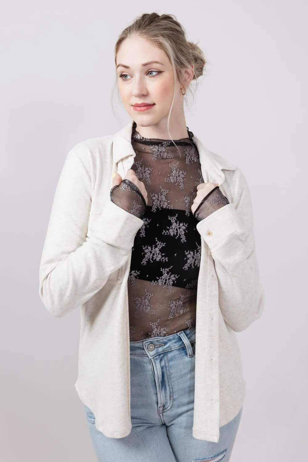 Thread & Supply Cassian Soft Luxe Button Up Shirt in Heather Oatmeal | T4444PVTS-HEATHEROATMEAL sold by Glik’s product image thumbnail 2