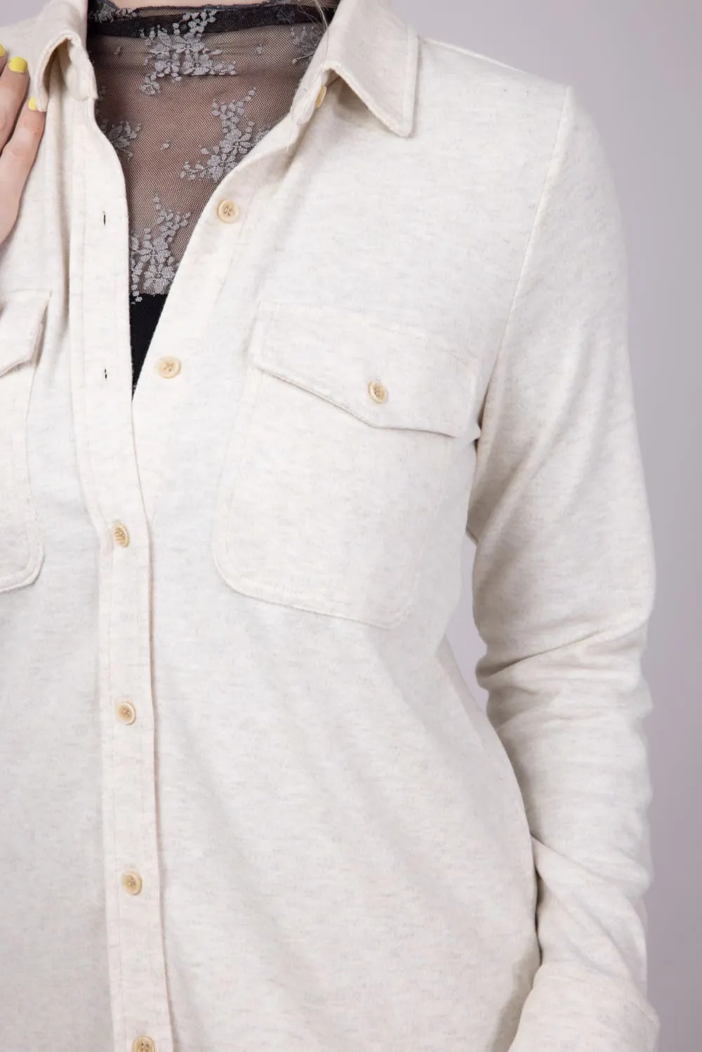 Thread & Supply Cassian Soft Luxe Button Up Shirt in Heather Oatmeal | T4444PVTS-HEATHEROATMEAL sold by Glik’s product image thumbnail 3