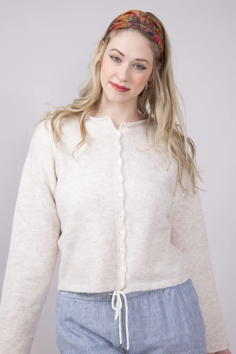 Mimosa Classic Lightweight Cardigan for Women in Oatmeal | MK7091-OATMEAL sold by Glik’s product image thumbnail 2