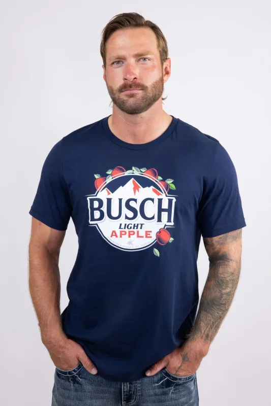 Busch Light Apple Logo T-Shirt for Men in Navy | 15646-802 sold by Glik’s
