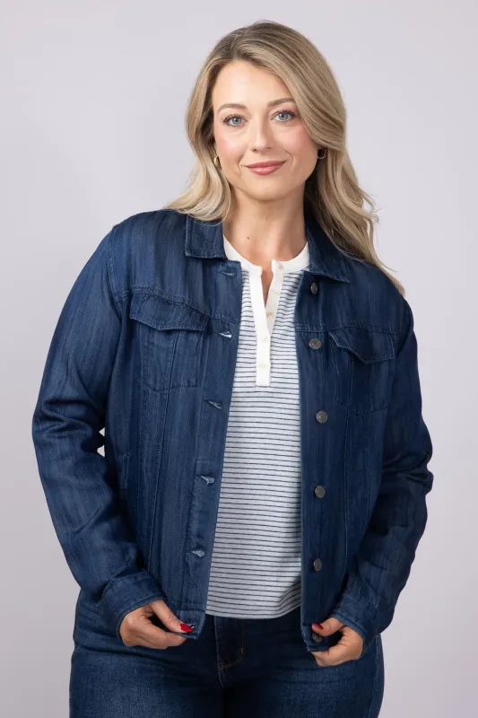 Thread & Supply Jackie Denim Jacket for Women in Dark Wash | J4837LZTTS-INKWASH sold by Glik’s