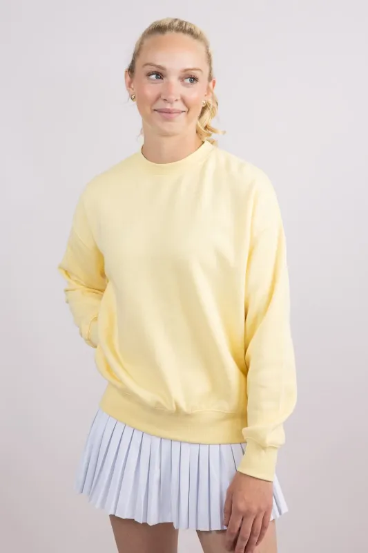 1897 Active Fleece Crewneck for Women in Butter Yellow | T050-LTYELLOW sold by Glik’s
