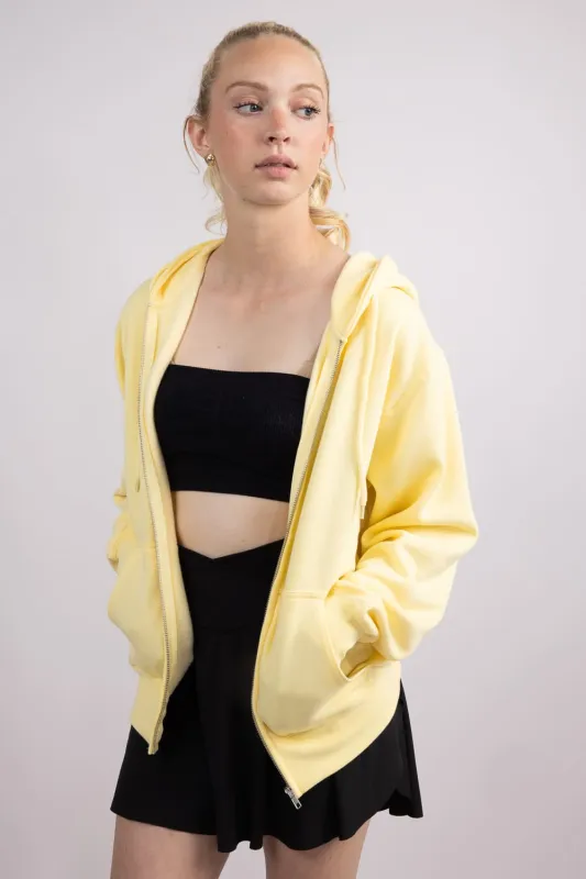 1897 Active Full Zip Fleece Hoodie for Women in Butter Yellow | JK550-LTYELLOW sold by Glik’s