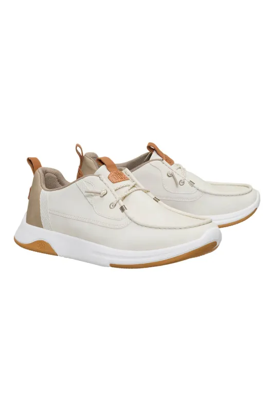 HEYDUDE Men’s Wally Drift Classic Shoes in Silver Birch/White | 43641-1VX sold by Glik’s