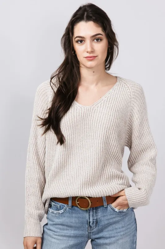 V Neck Sweater for Women in Dark Beige | 64379-DKBEIGE sold by Glik’s