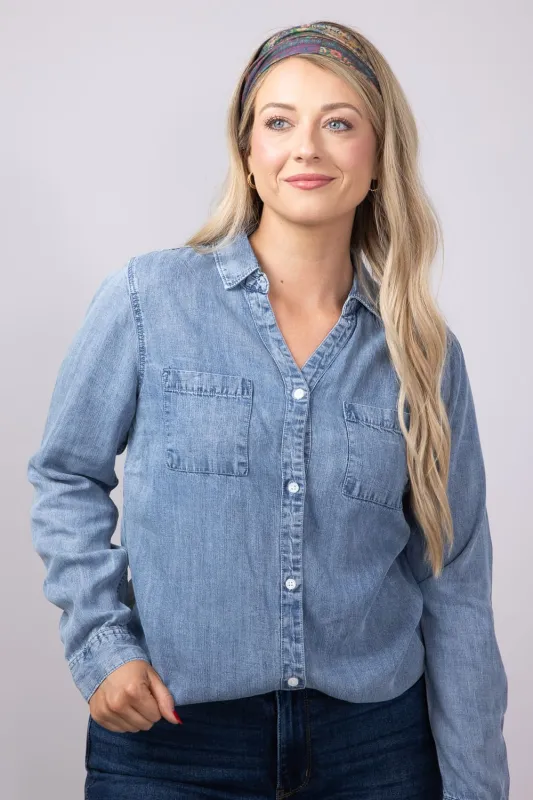 Thread & Supply Ginger Top for Women in Dark Indigo | T8035LZTTS-DARKINDIGO made by Thread & Supply