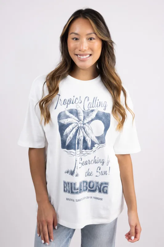Billabong This Sun Time Oversized Graphic T-Shirt for Women in Salt Crystal | 24B353520-SCS sold by Glik’s