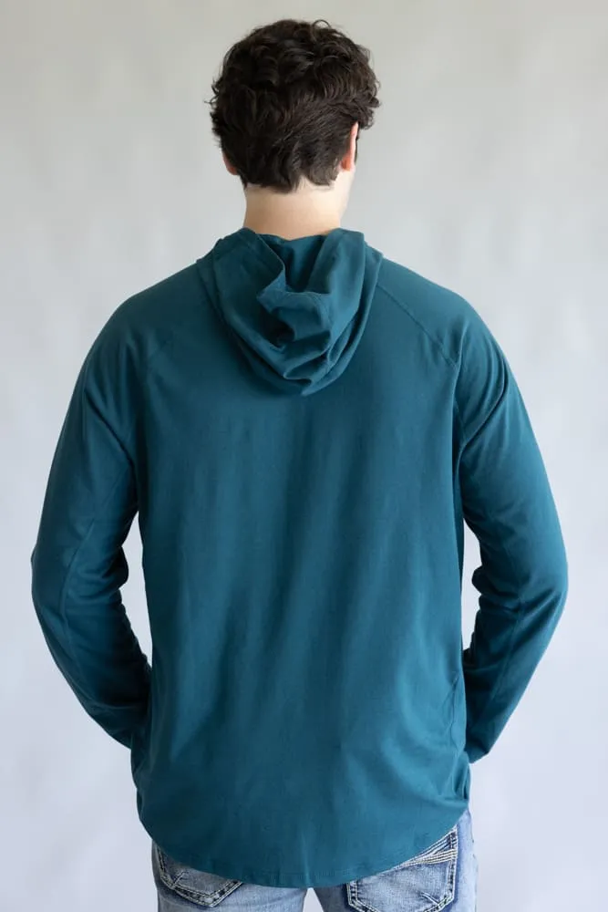Carhartt Force Relaxed Fit Midweight Long Sleeve Logo Hooded T-Shirt for Men in Greenstone | 106654-GM1 sold by Glik’s product image thumbnail 5