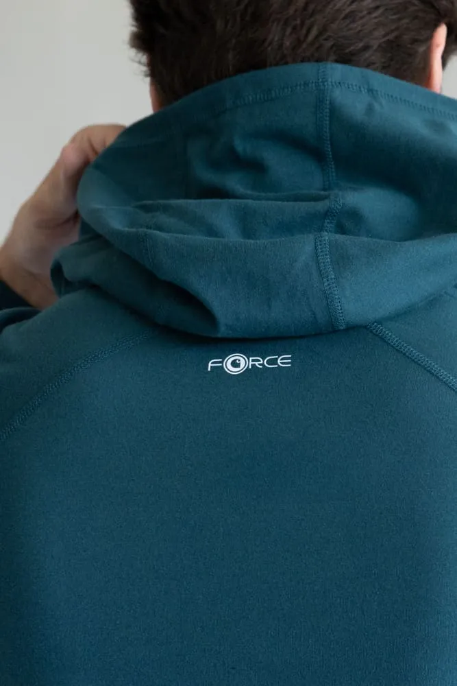 Carhartt Force Relaxed Fit Midweight Long Sleeve Logo Hooded T-Shirt for Men in Greenstone | 106654-GM1 sold by Glik’s product image thumbnail 3