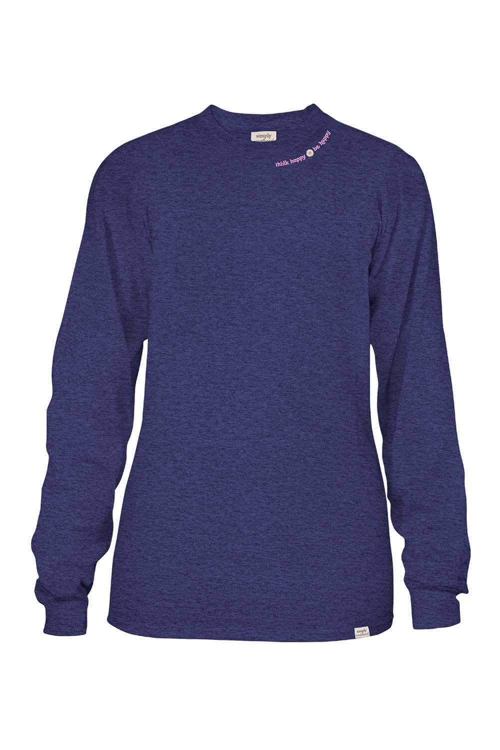 Simply Southern Long Sleeve Happiness Bloom T-Shirt for Women in Denim Heather | LS-HAPPINESS-DENIMHTHR sold by Glik’s product image thumbnail 2