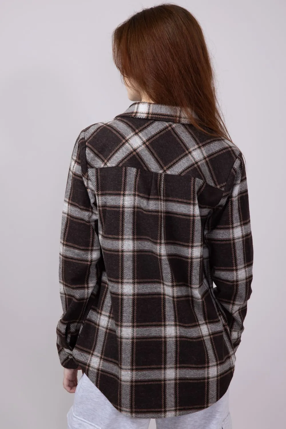 Thread & Supply Lewis Soft Luxe Button Up Shirt for Women in Coffee Combo | T1084PVXTS-COFFEECOMBO sold by Glik’s product image thumbnail 4