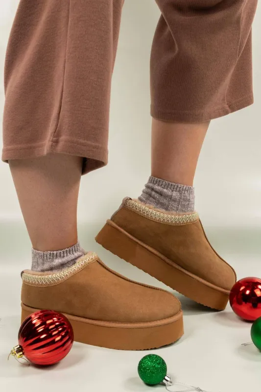 Simply Southern Open Platform Slippers for Women in Light Brown | PP-0225-SLIPPER-PLTFRM-LTBRWN sold by Glik’s