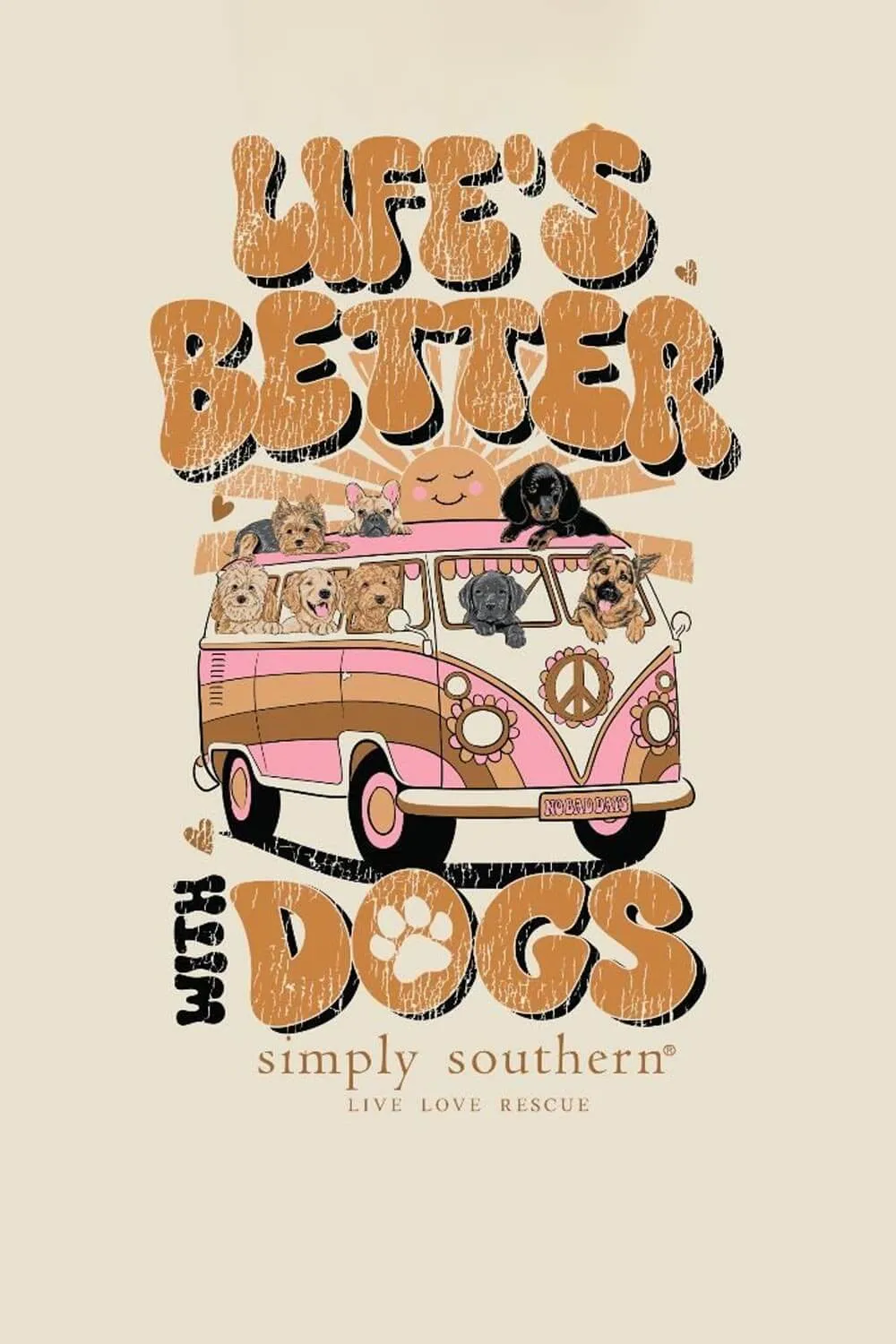 Simply Southern Youth Life’s Better With Dogs T-Shirt for Girls in Linen | YTH-SS-BETTERDOGS-LINEN sold by Glik’s product image thumbnail 3