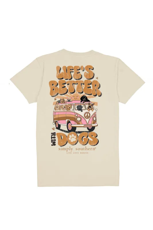 Simply Southern Plus Size Life’s Better With Dogs T-Shirt for Women in Linen | EXT-SS-BETTERDOGS-LINEN sold by Glik’s