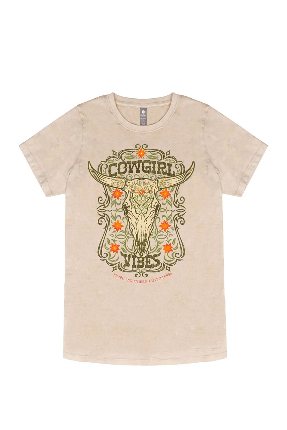 Simply Southern Cowgirl Vibes T-Shirt for Women in Washed Ecru | SS-COWGIRLVIBES-WSHECRU sold by Glik’s product image thumbnail 2