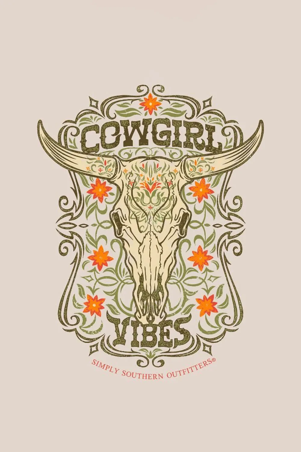 Simply Southern Plus Size Cowgirl Vibes T-Shirt for Women in Washed Ecru | EXT-SS-COWGIRLVIBES-WSHECRU sold by Glik’s product image thumbnail 2