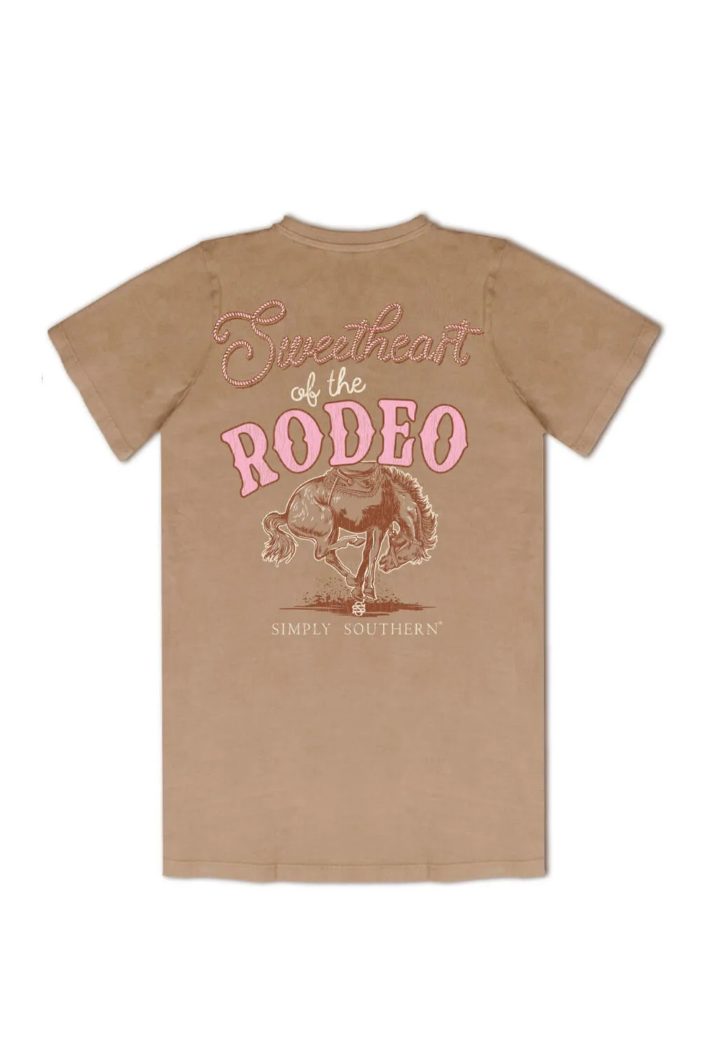 Simply Southern Plus Size Sweetheart Of The Rodeo T-Shirt for Women in Washed Brown | EXT-SS-RODEO-WSHUMBR sold by Glik’s