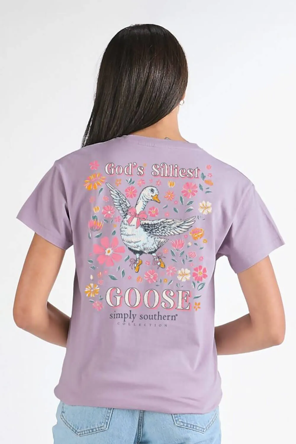Simply Southern Goose T-Shirt for Women in Purple | SS-GOOSE-WSTERIA sold by Glik’s
