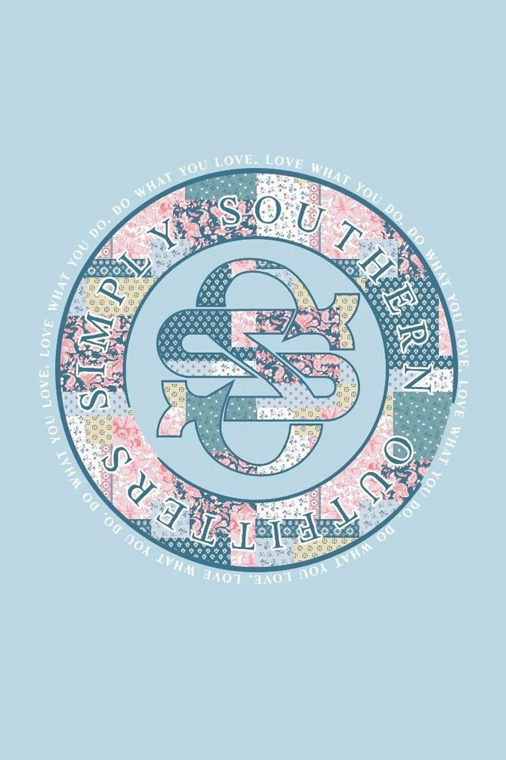 Simply Southern Quilt Pattern Logo T-Shirt for Women in Blue | SS-QLTLOGO-ICE sold by Glik’s product image thumbnail 4