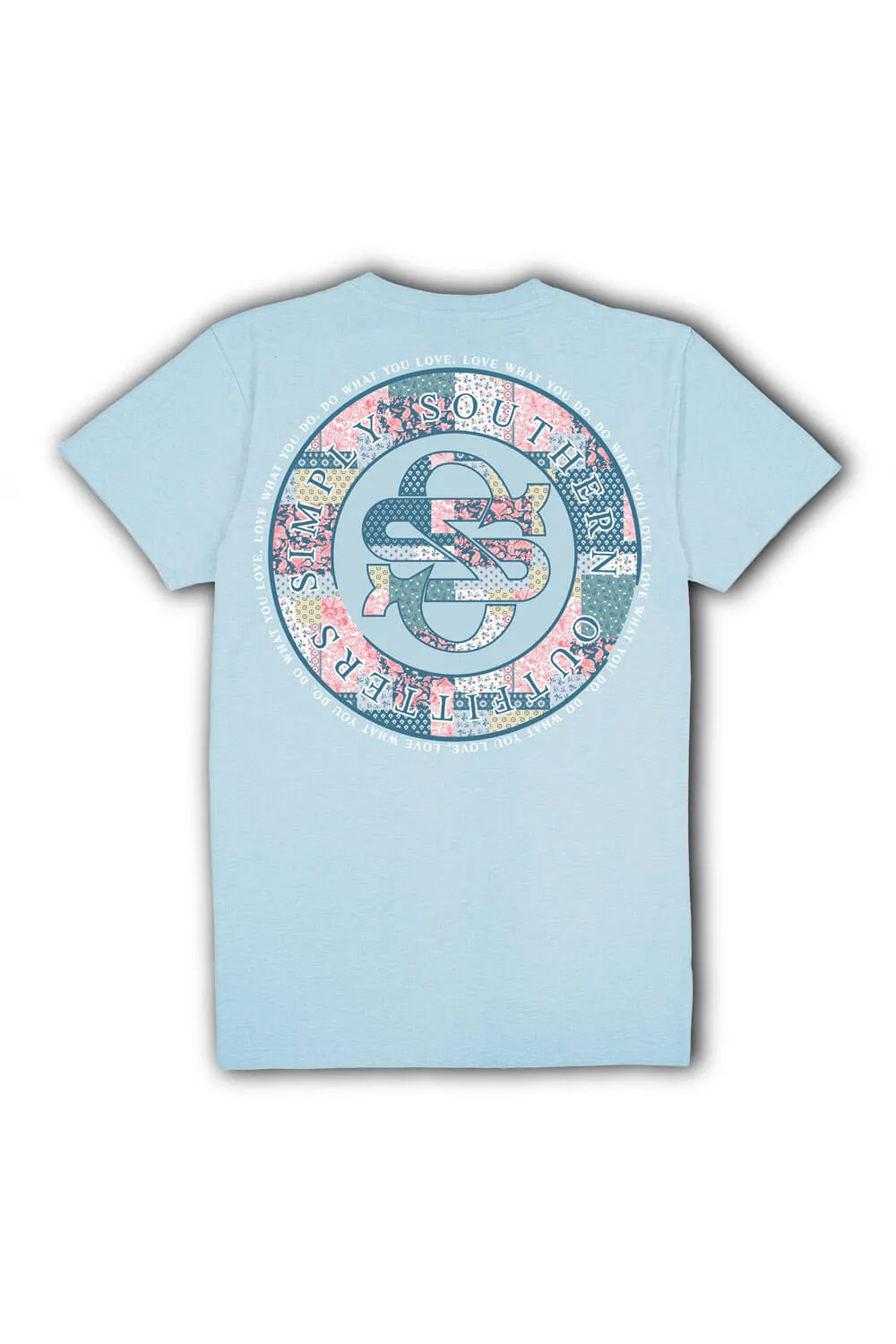 Simply Southern Quilt Pattern Logo T-Shirt for Women in Blue | SS-QLTLOGO-ICE sold by Glik’s product image thumbnail 3