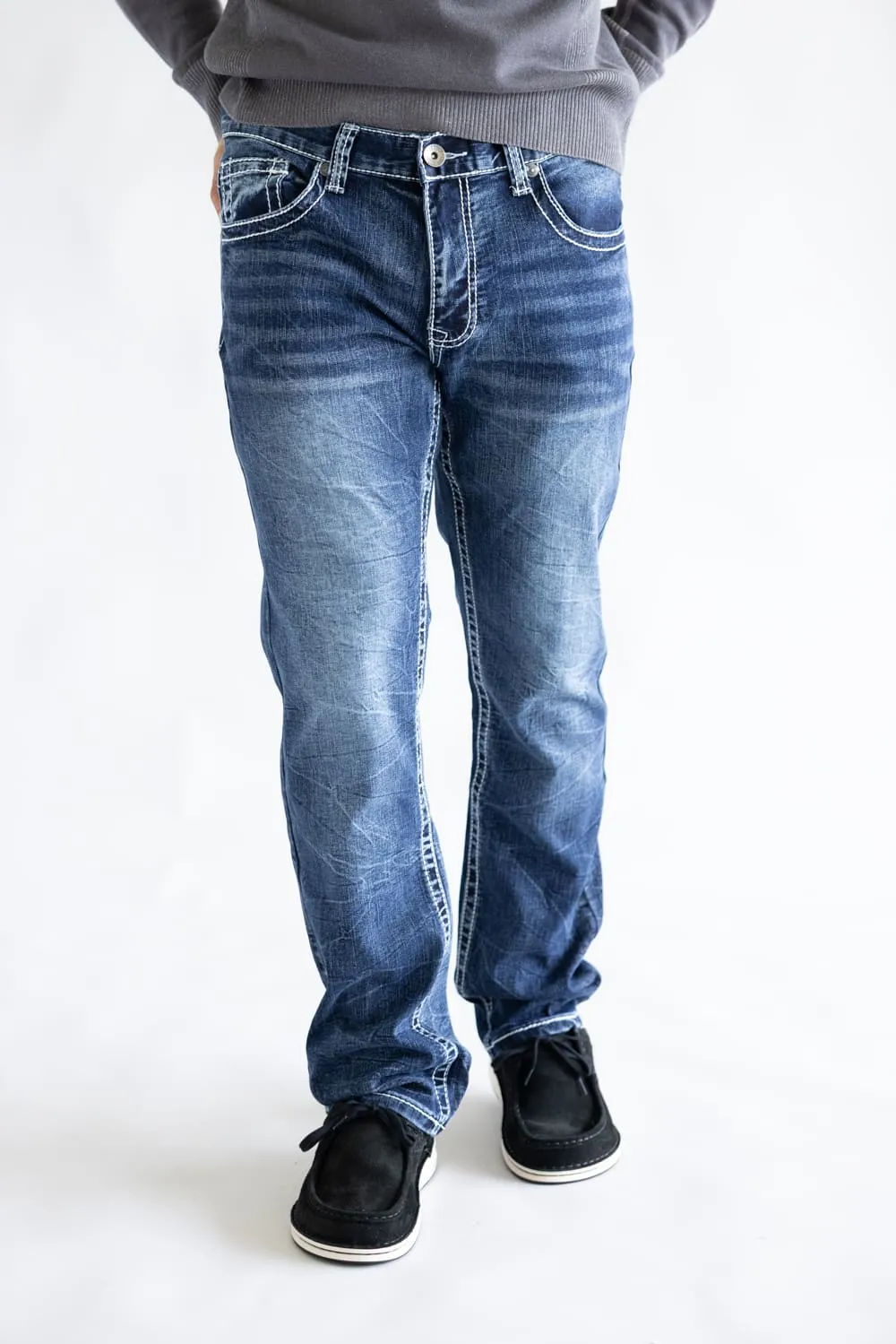 True Luck Bo Bootcut Stretch Jeans for Men | TL22031607 sold by Glik’s