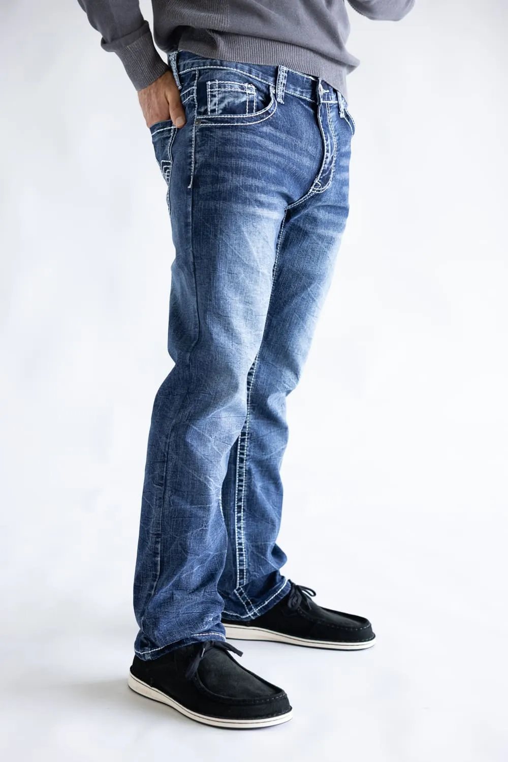 True Luck Bo Bootcut Stretch Jeans for Men | TL22031607 sold by Glik’s product image thumbnail 2