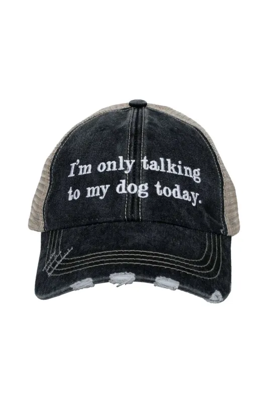 Im Only Talking To My Dog Today Worn Trucker Hat for Women in Black | KDC-TC-650-BLK sold by Glik’s