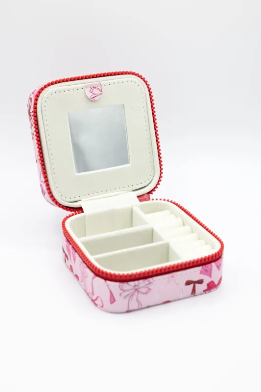 Simply Southern Jewelry Box Case in Pink Bow | 0225-BAG-JWLCASE-BOW sold by Glik’s