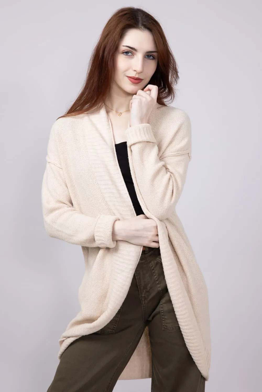 Honeycomb Stitch Cardigan for Women in Heather Oat | LF2S42530-OAT sold by Glik’s product image thumbnail 2