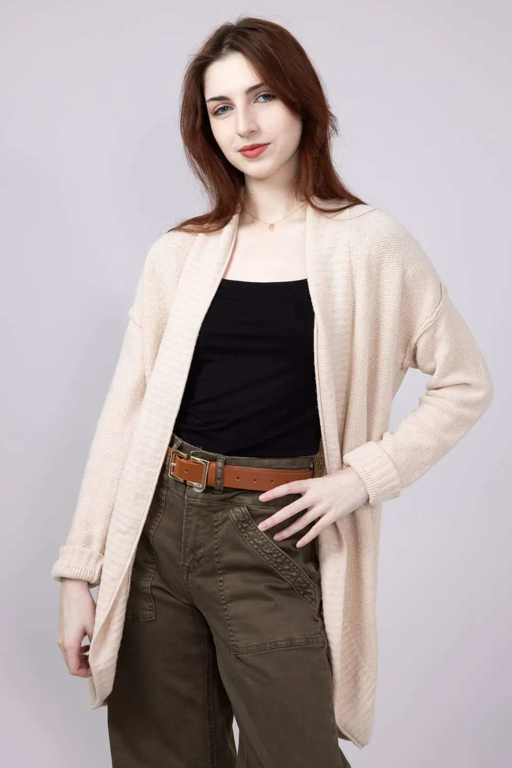Honeycomb Stitch Cardigan for Women in Heather Oat | LF2S42530-OAT sold by Glik’s product image thumbnail 4