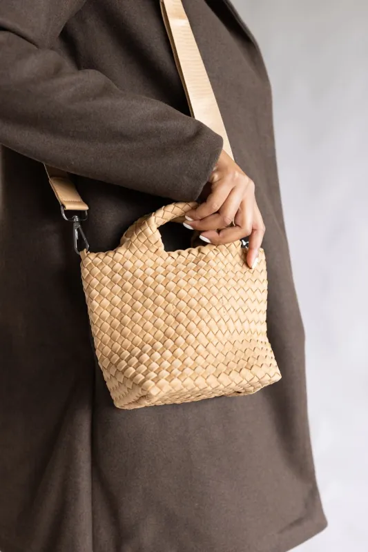 Woven Crossbody Bucket Purse for Women in Camel | KDC-TB-30-CML sold by Glik’s