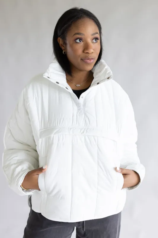 Quilted Pullover for Women in White | KDC-PLVR-13-WHT sold by Glik’s