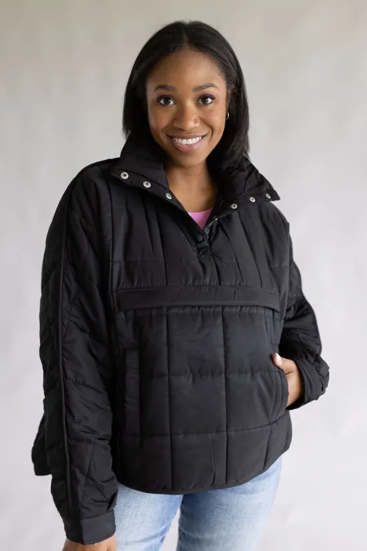Quilted Pullover for Women in Black | KDC-PLVR-13-BLK sold by Glik’s