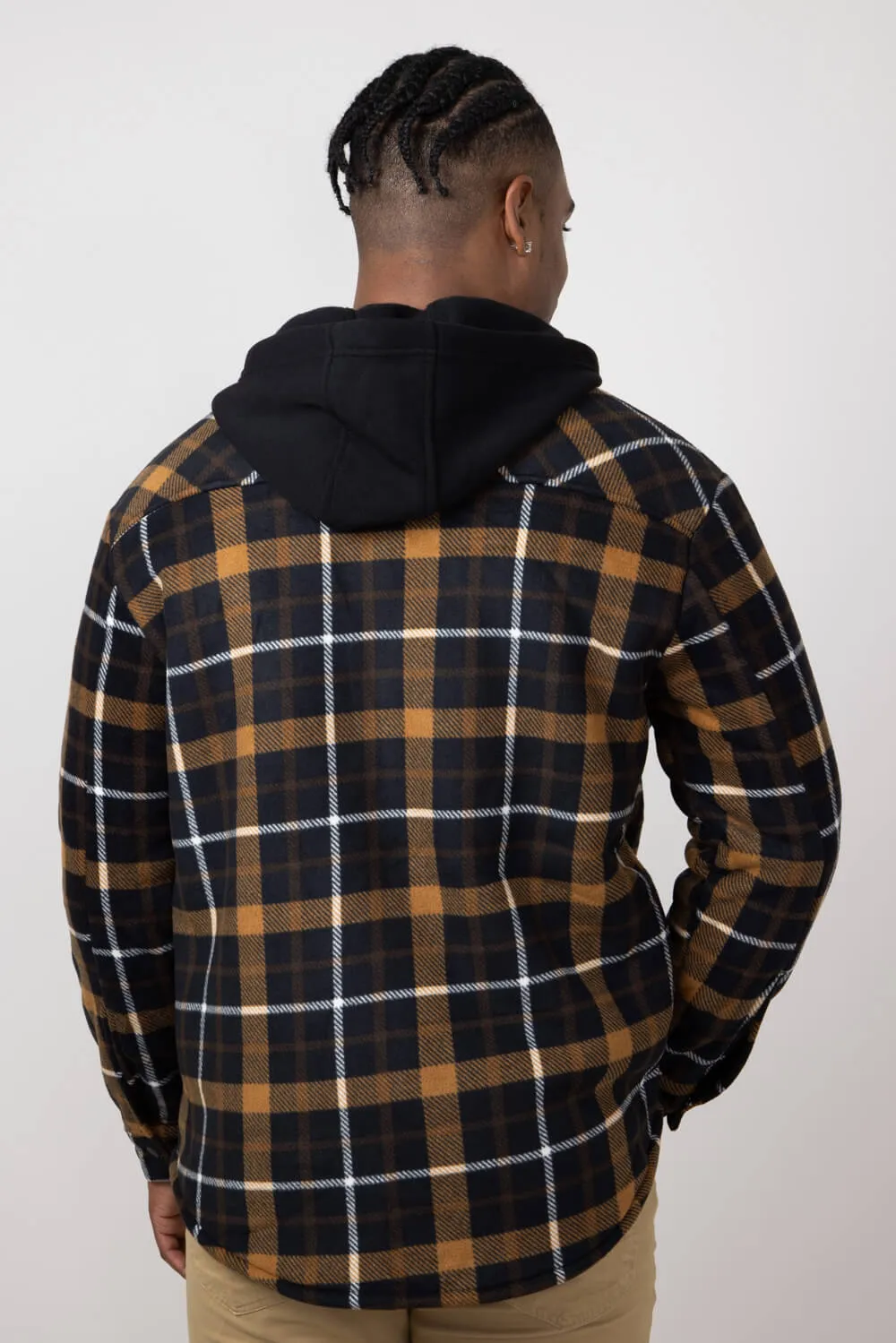 Polar Hooded Shirt Jacket for Men in Black | MTJ05443F4-BLACK sold by Glik’s product image thumbnail 2