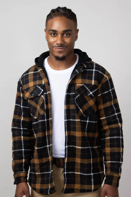 Polar Hooded Shirt Jacket for Men in Black | MTJ05443F4-BLACK sold by Glik’s