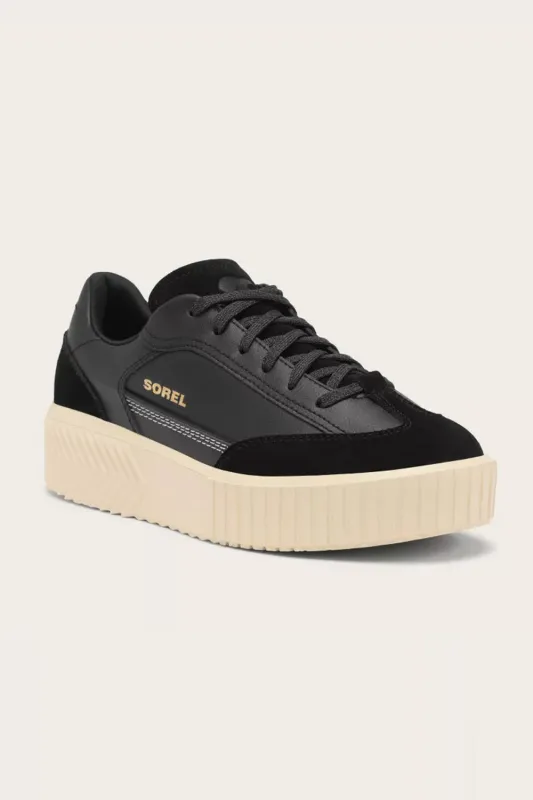 Sorel Out N About Ave T-Toe Sneakers for Women in Black/Honey White | 2144991-010 sold by Glik’s