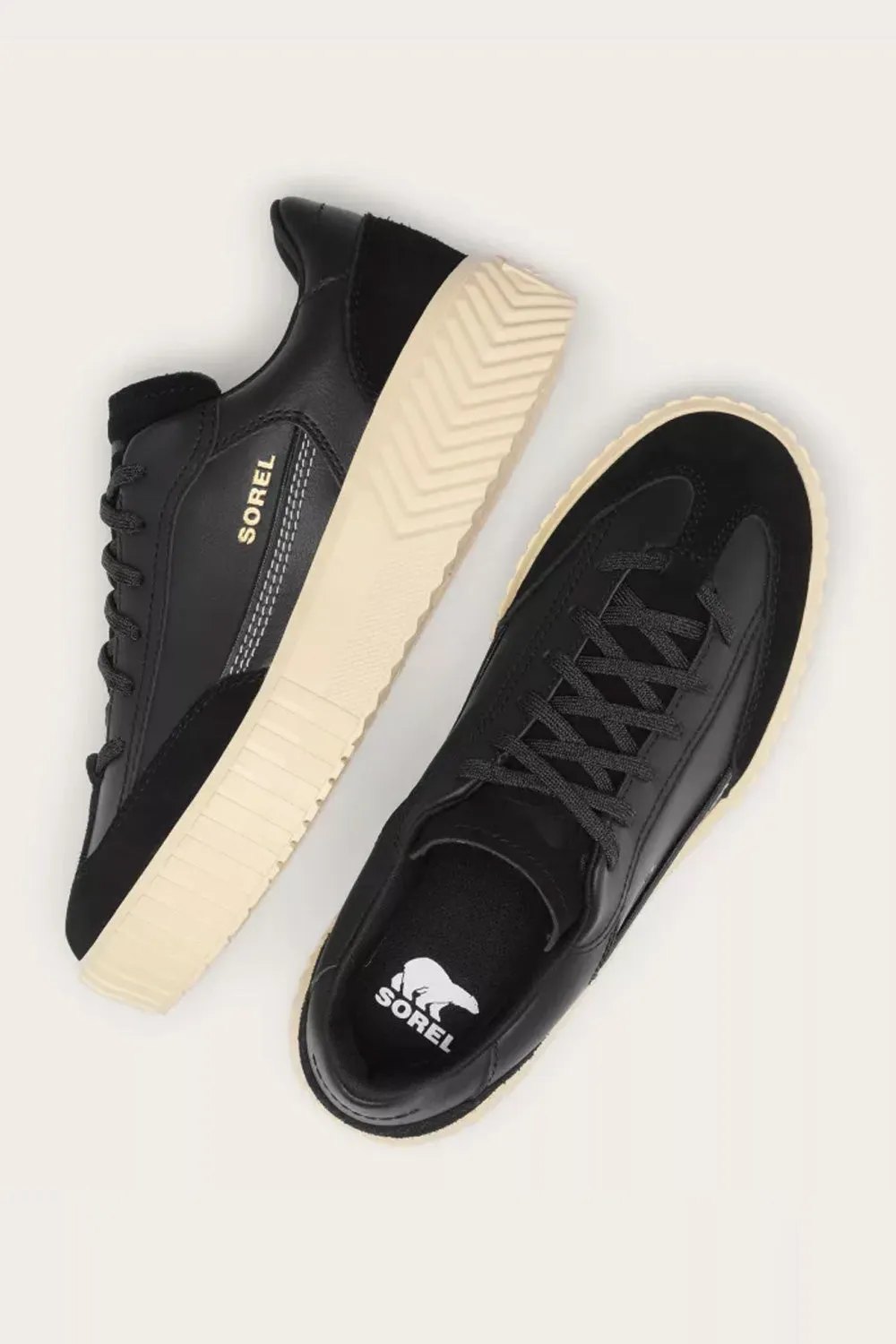 Sorel Out N About Ave T-Toe Sneakers for Women in Black/Honey White | 2144991-010 sold by Glik’s product image thumbnail 3