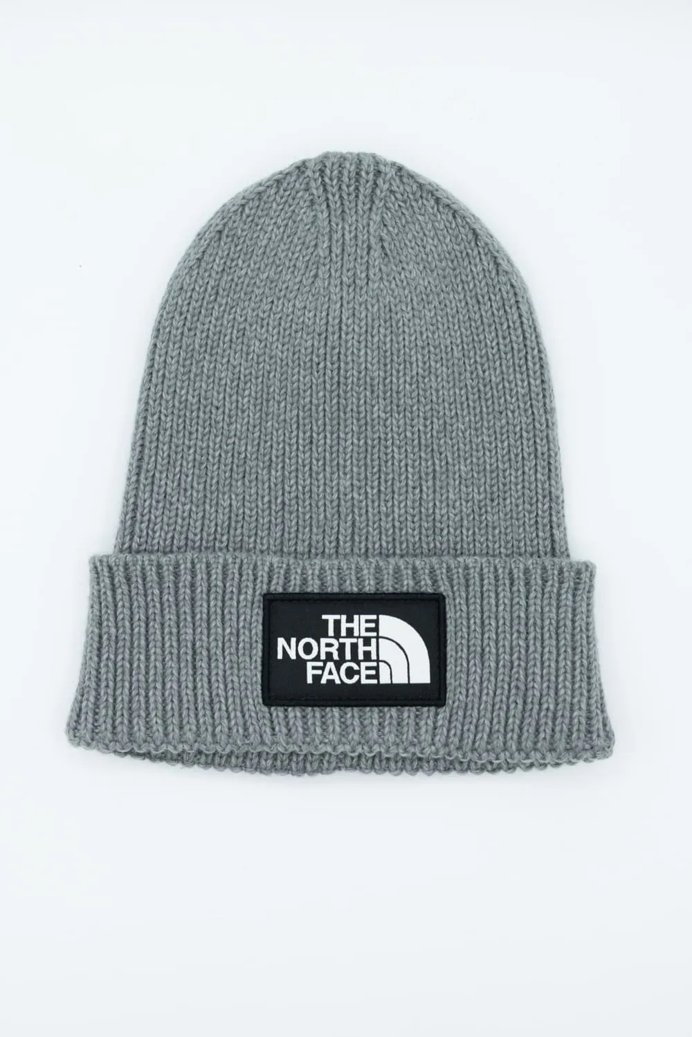 The North Face Youth Logo Cuffed Beanie in Medium Grey Heather | NF0A8CGU-DYY sold by Glik’s