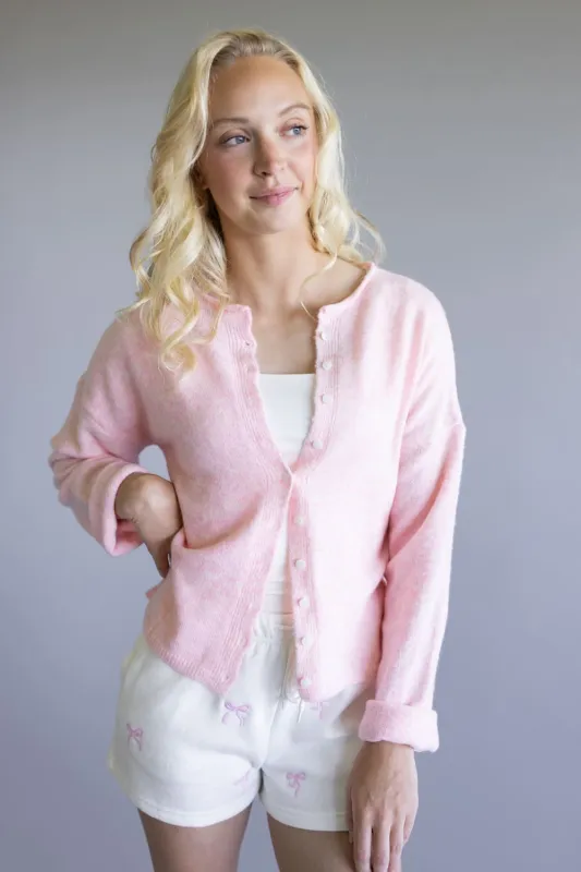 Mimosa Classic Lightweight Cardigan for Women in Sherbert Pink | MK7091-SHERBERT sold by Glik’s