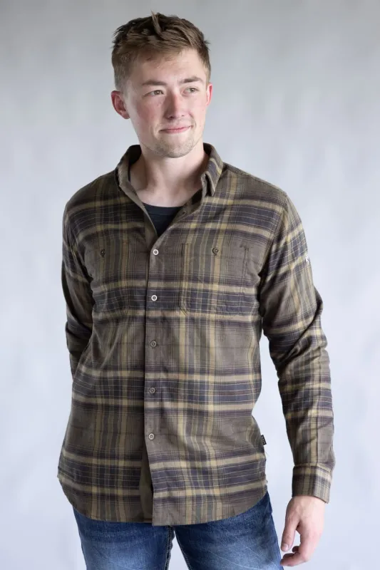 Kuhl Fugitive Flannel Shirt for Men in Roasted Barley | 7202-ROASTEDBARLEY sold by Glik’s