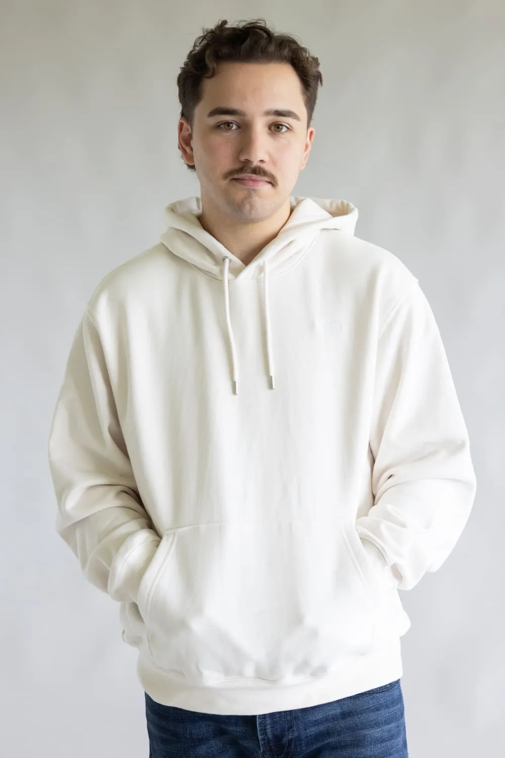 The North Face Evolution Half Dome Hoodie for Men in White Dune | NF0A8FNF-QLI sold by Glik’s
