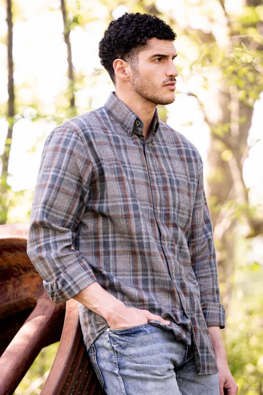 1897 Legends Flannel Shirt for Men in Tan Plaid | FW10017GL-TAN MULTI PLAID made by Glik’s