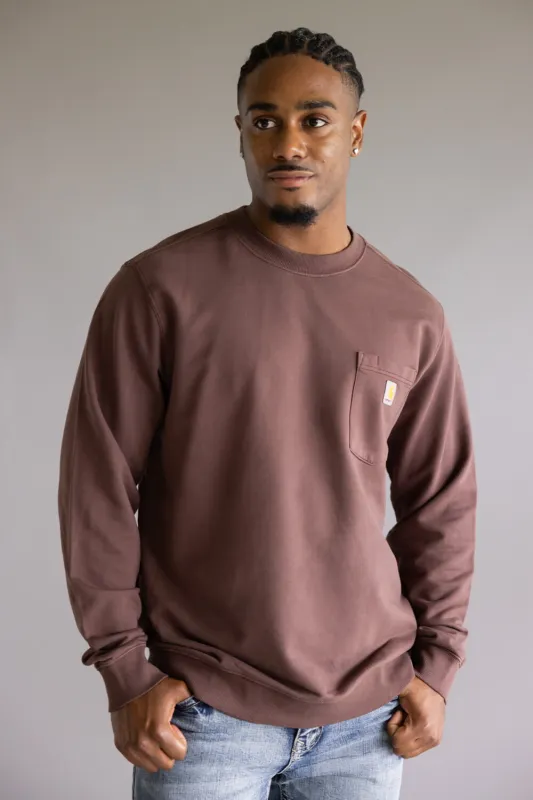 Carhartt Terry Crewneck Sweatshirt for Men in Dark Sepia | 106853-BB3 sold by Glik’s