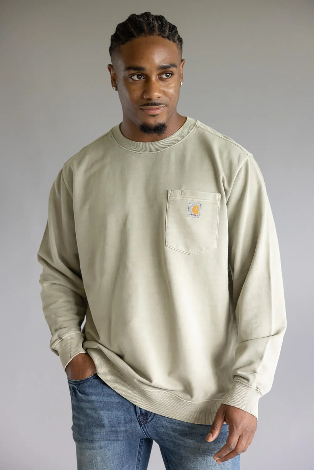 Carhartt Terry Crewneck Sweatshirt for Men in Greige | 106853-E00 sold by Glik’s