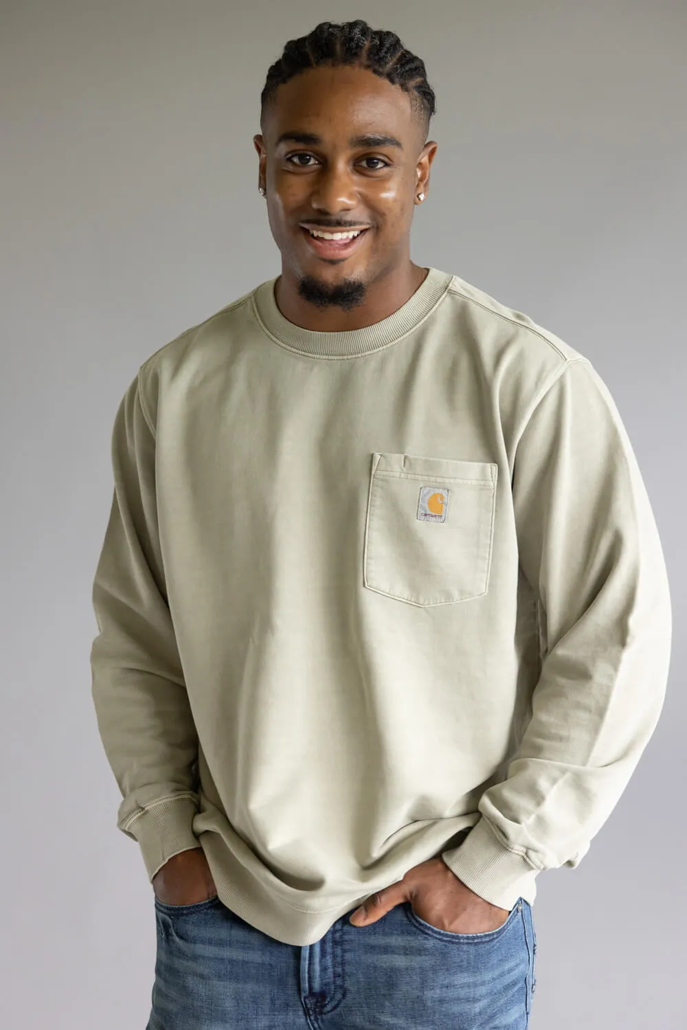 Carhartt Terry Crewneck Sweatshirt for Men in Greige | 106853-E00 sold by Glik’s product image thumbnail 2