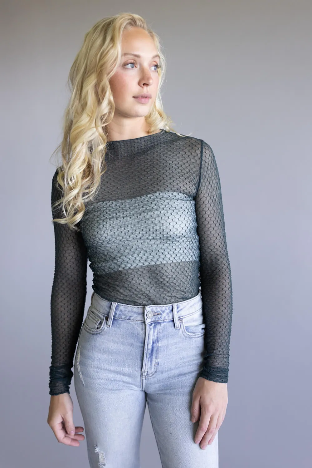 Free People Intimately Minding My Own Business Sheer Layering Top for Women in Oil Green | OB2249049-3300-OILGREEN sold by Glik’s product image thumbnail 2