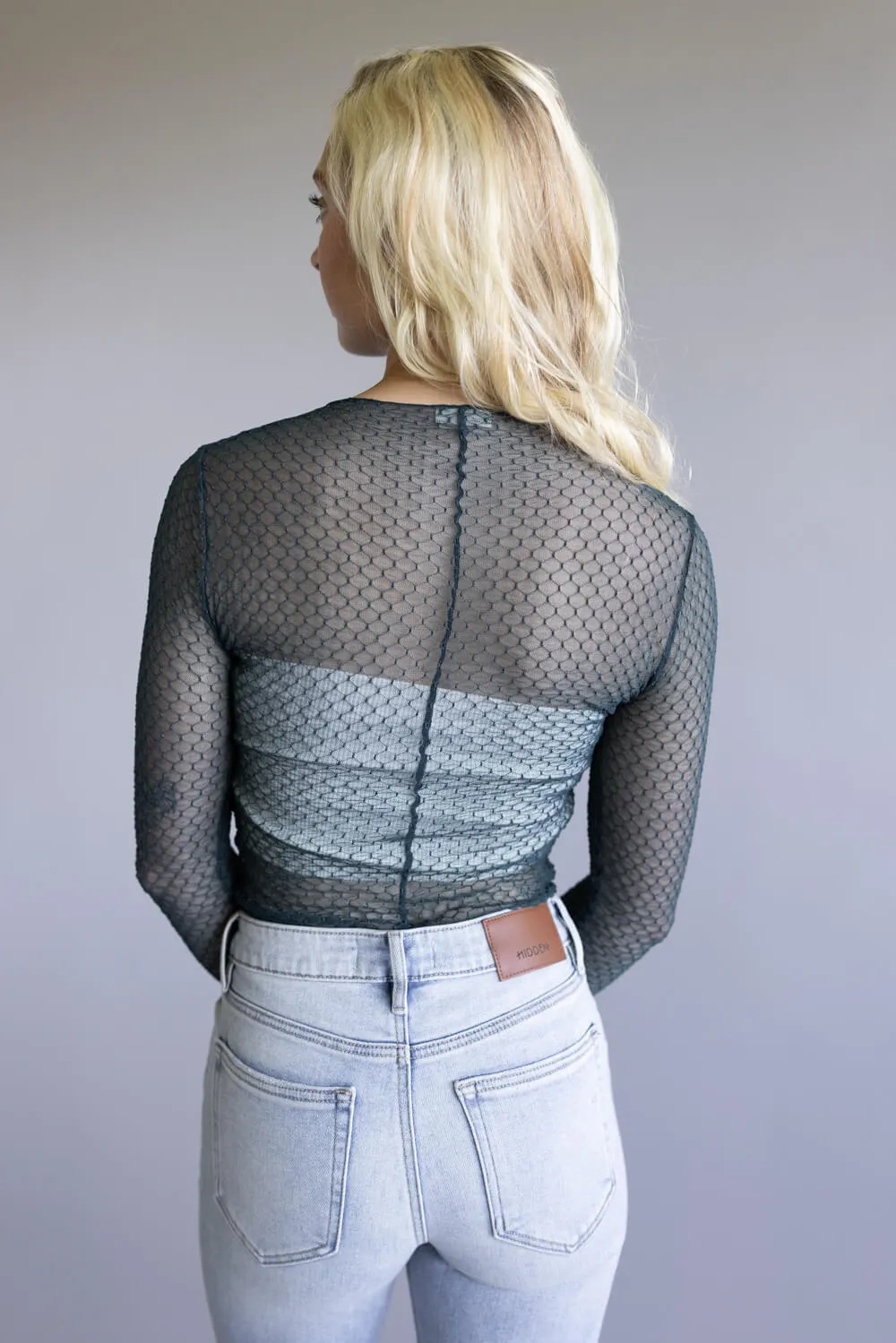 Free People Intimately Minding My Own Business Sheer Layering Top for Women in Oil Green | OB2249049-3300-OILGREEN sold by Glik’s product image thumbnail 3