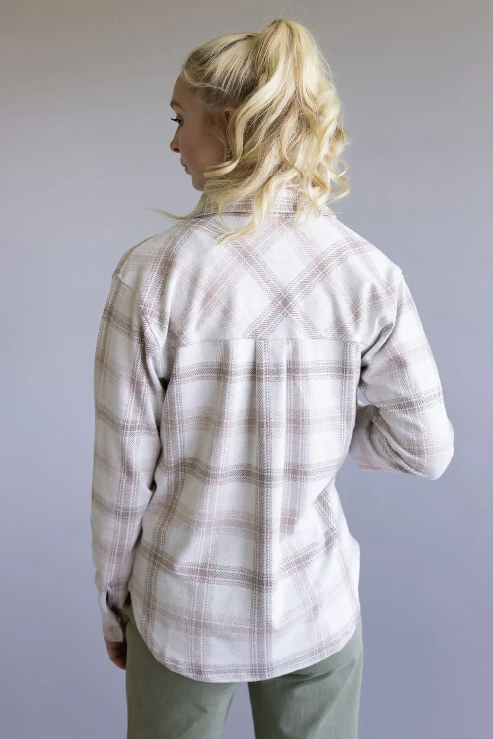 Thread & Supply Saja Button Up Shirt for Women in Mauve Taupe Plaid | T3822PVTS-MAUVETAUPEPLAID sold by Glik’s product image thumbnail 2