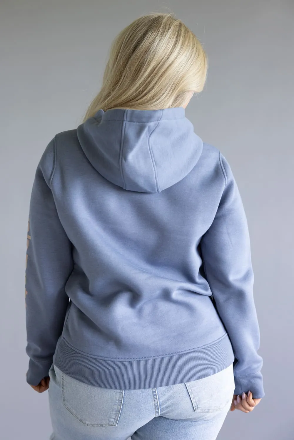 Carhartt Logo Sleeve Midweight Hoodie for Women in Faded Navy | 102791-HS8 sold by Glik’s product image thumbnail 2